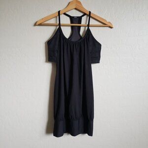 Lululemon No Limit Tank Top Shirt Black Built in Camo Sports Bra Women's 4 Yoga